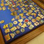 Assorted 1980 & 1984 Olympic Enamel Pin Collection With Oak Glass Display Lot