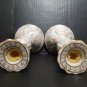 Andrea by Sadek Gold Trim Ceramic Candle Holders 9" Tall - Beautiful Pair