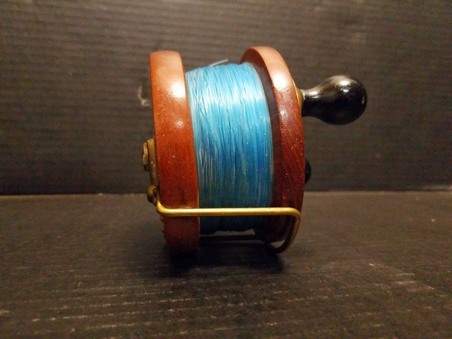 Vintage 5" Peetz Mahogany Brass Trolling Fishing Reel Victoria BC.