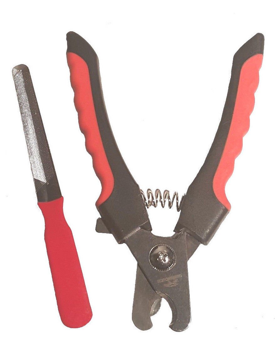 GuberHooch Professional Series Medium-Large Red Dog Nail Clippers with Nail File