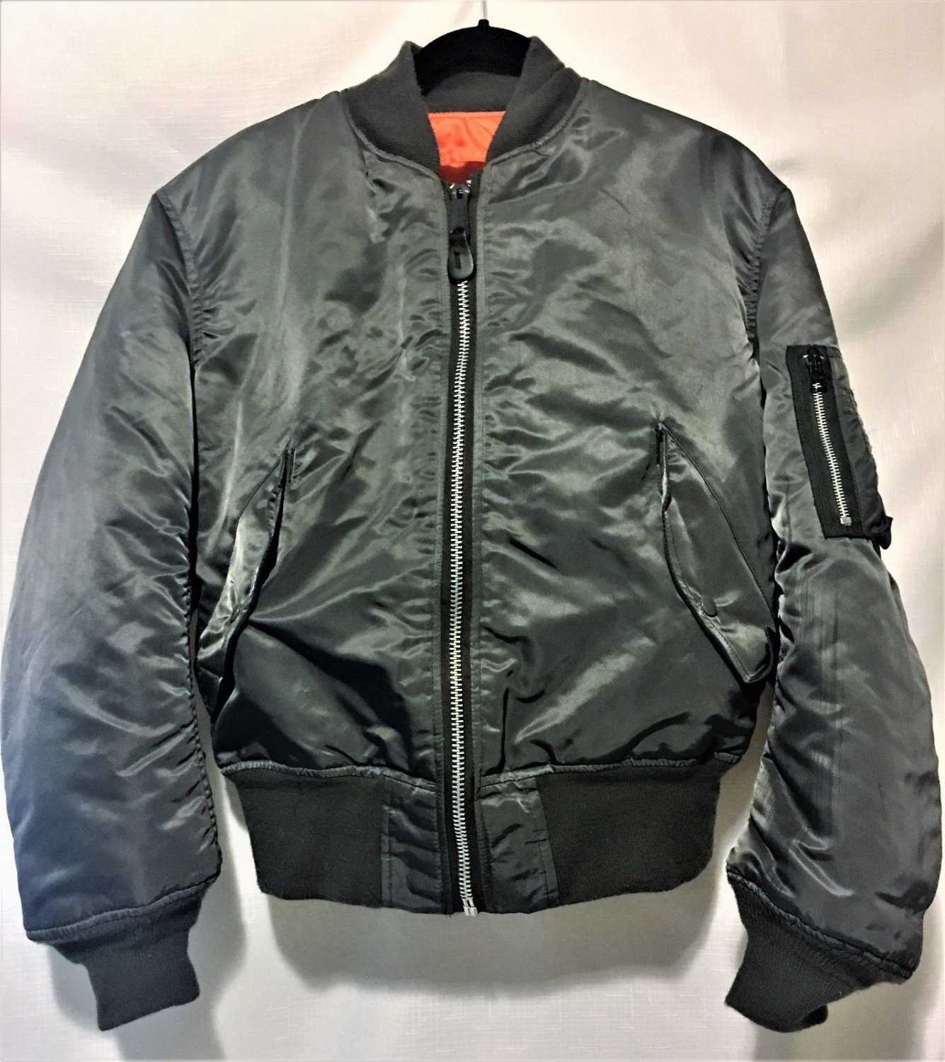 IDEAL MA-1 Flyer's, Man Intermediate Jacket, USAF Size Medium Green Orange
