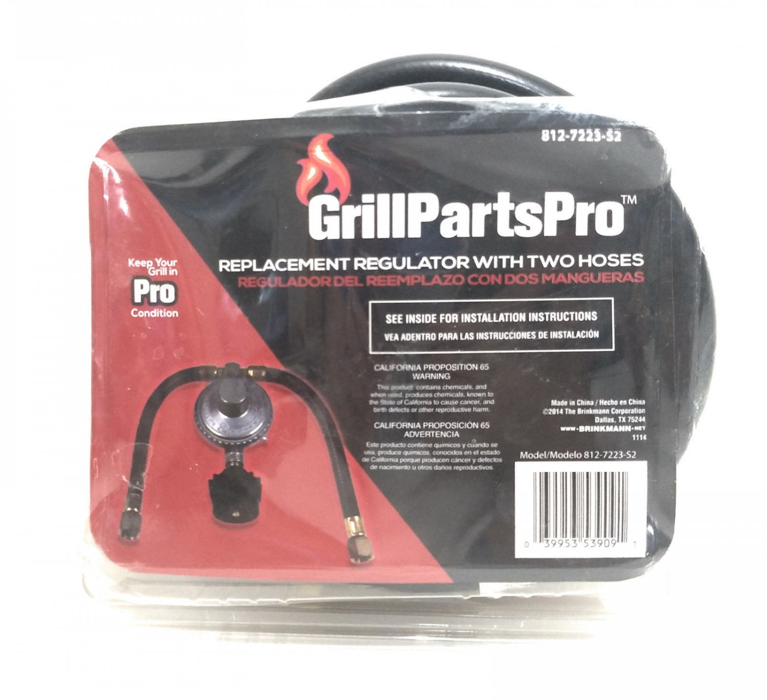 GrillPartsPro Replacement Gas Grill Regulator 8127223S2 Double Hose