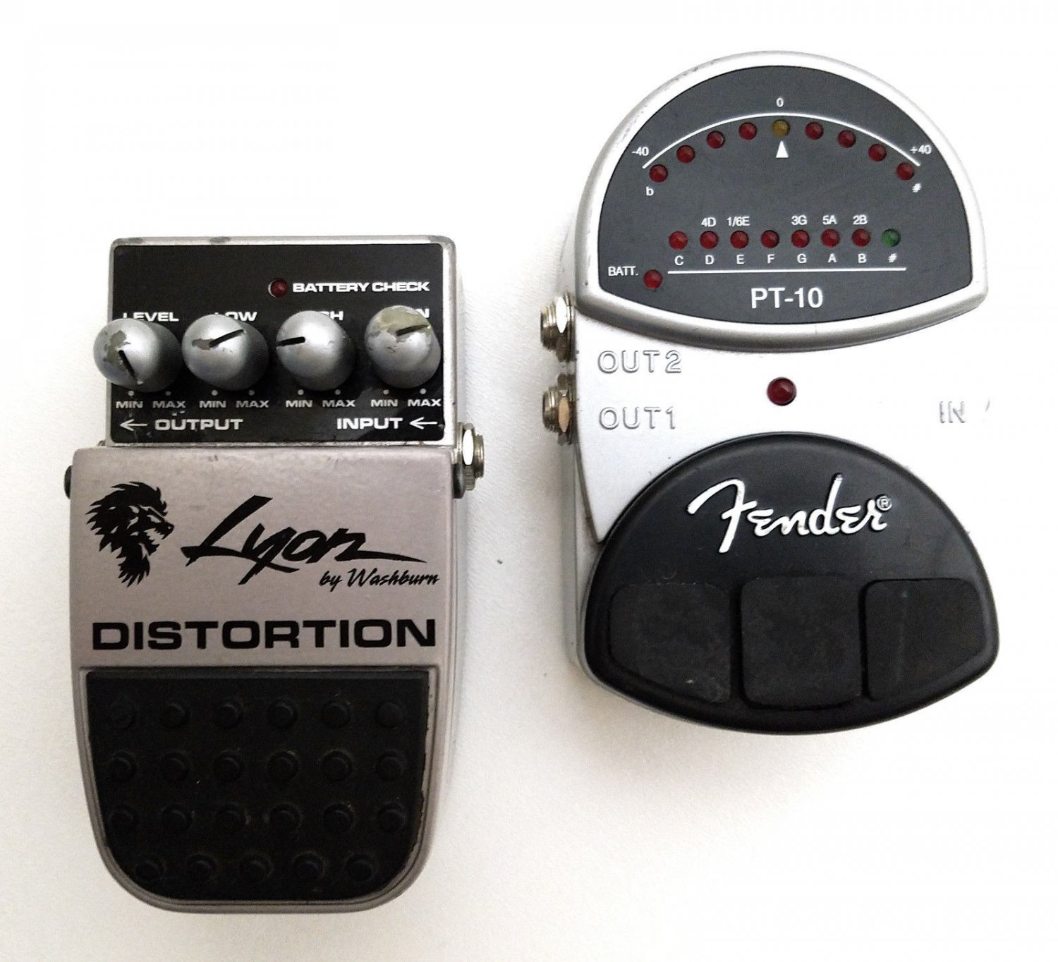 Fender PT-10 & Lyon By Washburn Distortion Pedal (lot of 2) - Read