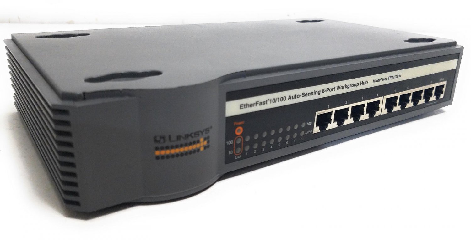 Linksys EtherFast 10/100 8-Port Workgroup Hub Model EFAH08W