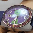 Vintage Style Zodiac Sea Dragon ZS2925 Chronograph Diver Watch Purple Green Dial