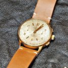 Serviced Rare Vintage Cauny Prima Chronograph Watch Classic Big Case Gold Plated