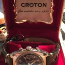 Serviced Vintage Croton 1878 chronograph Valjoux 7733 Panda Dial Heuer Box Watch