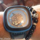 Namaste Jewelry Silver Buddha Head Meditation Mala OM Bracelets Black Wood Watch