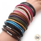Namaste Jewelry Leather Braided Triple Wrap Bracelet Magnetic Clasps Hand Made