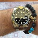Namaste Jewelry Turquoise  & Lava Stone Gold Buddha Head Energy Free Bracelet