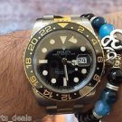 Namaste Jewelry Black Onyx blue Agate OM Stone Bead Yoga Evil Eye Free Bracelet