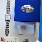 Tissot Two Timer Tank Stainless Mens Wristwatch Runs Box & Paper Manual 1999