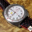 Vintage Diver Style ZODIAC SEA DRAGON Chronograph Red Leather 42MM Watch ZO2243