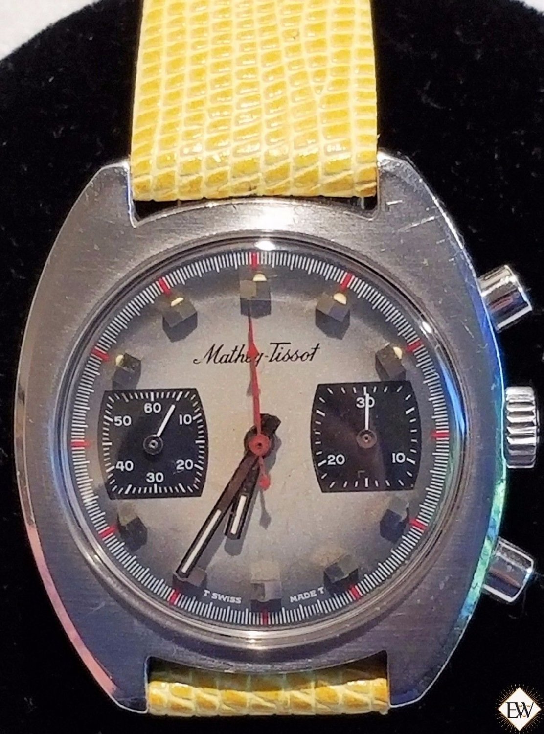 VINTAGE Rare Mathey Tissot Mens Steel Chronograph Watch