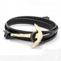 Namaste Hand Crafted Adjustable Anchor Nautical PU Leather FREE Bracelet