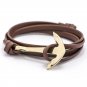 Namaste Hand Crafted Adjustable Anchor Nautical PU Leather FREE Bracelet