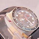 Vintage Diver Style ZODIAC SEA DRAGON Chronograph Red Leather 42MM Watch ZO2240