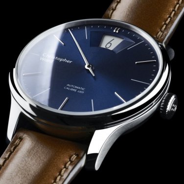 New Christopher Ward C1 Grand Malvern Jumping Hour Automatic Watch Blue dial