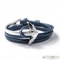 Namaste Adjustable Curved Anchor Half-Cuff Nautical PU Leather FREE Bracelet