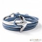 Namaste Adjustable Curved Anchor Half-Cuff Nautical PU Leather FREE Bracelet