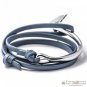 Namaste Adjustable Curved Anchor Half-Cuff Nautical PU Leather FREE Bracelet