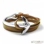 Namaste Adjustable Curved Anchor Half-Cuff Nautical PU Leather FREE Bracelet