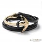 Namaste Adjustable Curved Anchor Half-Cuff Nautical PU Leather FREE Bracelet