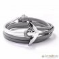 Namaste Adjustable Curved Anchor Half-Cuff Nautical PU Leather FREE Bracelet