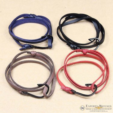 Namaste Hand Crafted Adjustable Leather Fish Hook Nautical Bracelet FREE Gifts