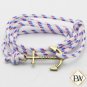 Namaste Hand Crafted Adjustable Rope Gold Anchor Nautical Bracelet FREE Gifts