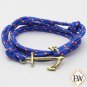 Namaste Hand Crafted Adjustable Rope Gold Anchor Nautical Bracelet FREE Gifts