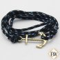 Namaste Hand Crafted Adjustable Rope Gold Anchor Nautical Bracelet FREE Gifts