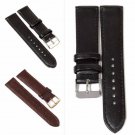 Retro PU Leather Watch Strap Band Metal Buckle Black & Brown 18 MM