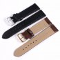 Retro PU Leather Watch Strap Band Metal Buckle Black & Brown 18 MM