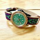 Vintage MIREXAL Automatic Diver Diving Watch ETA 2783 Green Dial Gold Colr Bezel