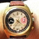 Vintage GRUEN Valjoux 7734 Gold Plate Chronograph Watch Raspberry Panda Dial