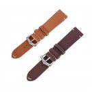 Leather Watch Strap Band Metal Buckle Coffee & Tan 18 MM