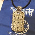 John Hardy White Sapphire Sterling Silver Dog Tag Pendant Necklace Dragon $1800