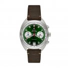 New Zodiac Grandrally Chronograph Brown Leather Watch ZO9607 SWISS Green 41.50MM