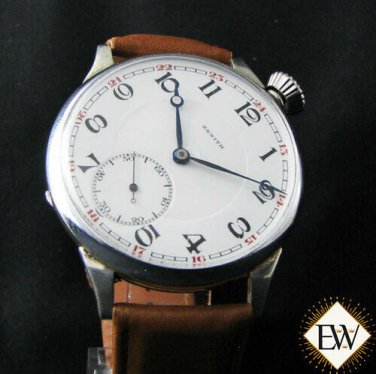Serviced Vintage ZENITH DRIVERS Pilot Type 20 Antique WWI Officers Large Watch