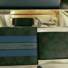 NIB - Coach F55485 Men’s 3 In 1 Wallet Key Chain card hold Varsity Gift Box Set