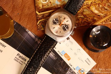 Vintage Breitling REF.592 DATORA Chronograph Watch Cir 1972 Date Valjoux 7734
