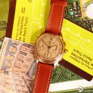 1950s Vintage DOXA VALJOUX 72C Triple Date Day Calendar Chronograph Gold Watch