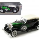 1934 Duesenberg Model J Black/Green 1/18 Diecast Model Car by Signature Models