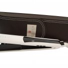 Theorie Saga II TitanSculpt Flat Iron White with Brown Leather Case, 1"