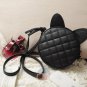 Stylish Leather Women Messenger Cat Ears Shoulder Bag Round Handbag Small Purse