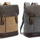 Artsivaris NEW Men Women Vintage Nylon Leather Backpack Big Travel Rucksack Bag