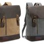 Artsivaris NEW Men Women Vintage Nylon Leather Backpack Big Travel Rucksack Bag