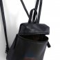 Artsivaris Black Leather Women Backpack Casual Travel Fashion Book Bag Satchel