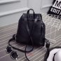 Artsivaris NEW Women Vintage Black Leather Backpack School Bag Travel Rucksack